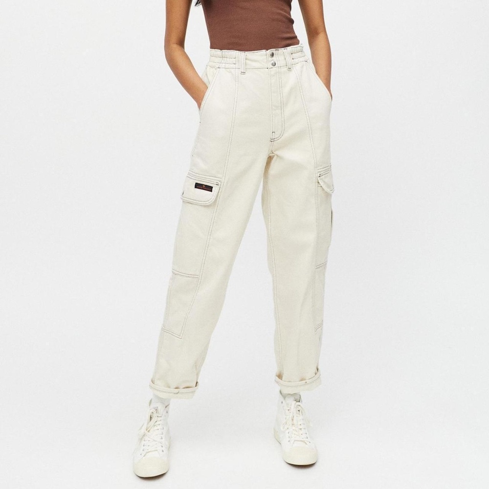 Urban Outfitters UO BDG White Utility Cargo Skater Jeans
